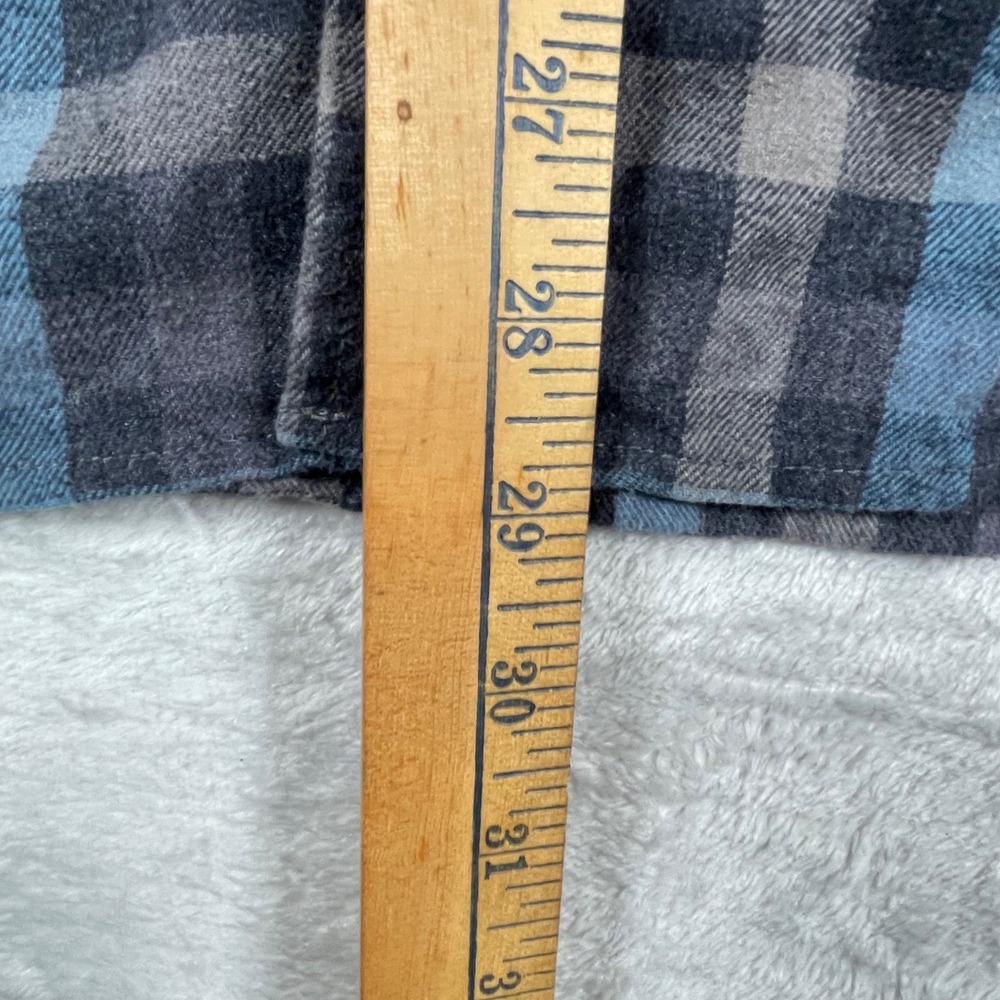 Weatherproof Vintage Flannel Shirt Mens Medium Blue Gray Plaid Button Up - Picture 6 of 6